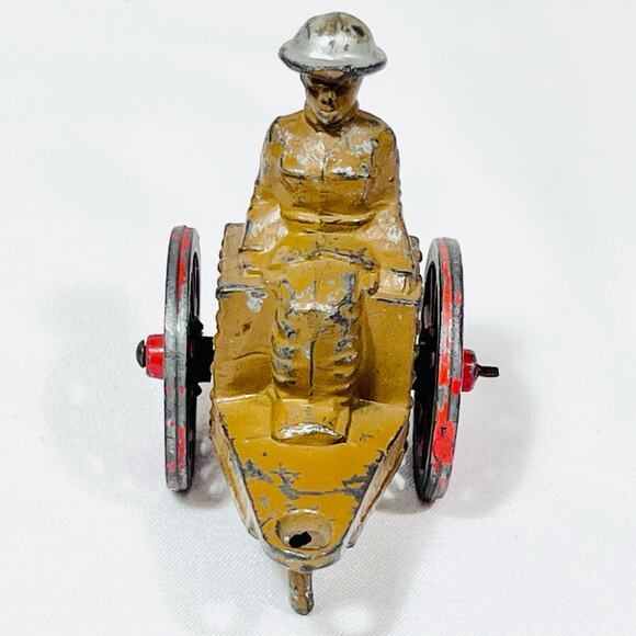 Vintage Barclay Manoil Ammo Supply Cart Wagon with Soldier MV-071 Red Wheels - Picture 3 of 14